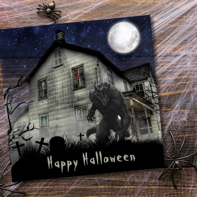 Tarjeta Scary Halloween Werewolf (Subido por el creador)