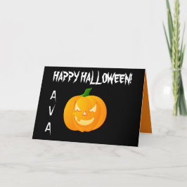 TARJETA SCARY PERSONALIZADO JACK O'LANTERN HAPPY HALLOWEEN