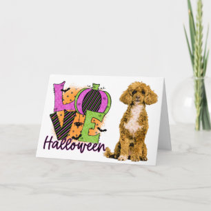 Tarjeta Scary Poodle Love Halloween