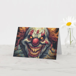 Tarjeta Scary Sideshow Circus Funhouse Cloween Halloween