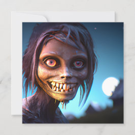 Tarjeta Scary Walking Zombie Halloween