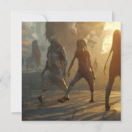 Tarjeta Scary Walking Zombie Halloween