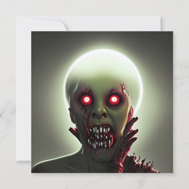 Tarjeta Scary Walking Zombie Halloween (Anverso)