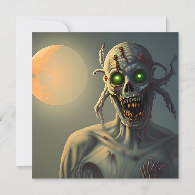 Tarjeta Scary Walking Zombie Halloween (Anverso)