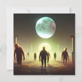 Tarjeta Scary Walking Zombie Halloween