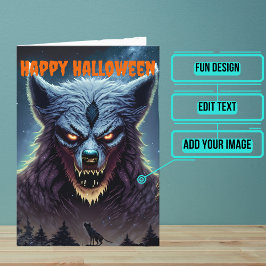 Tarjeta Scary Werewolf Halloween Party
