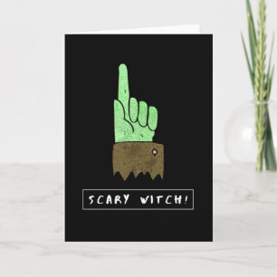 Tarjeta Scary Witch Funny Halloween