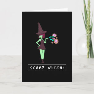 Tarjeta Scary Witch Funny Halloween