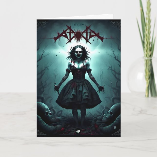 Tarjeta Scary Woman Halloween (Anverso)