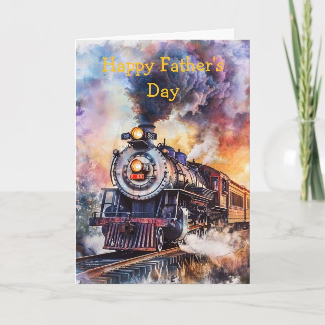 Tarjeta Scenic Landscape with Train (Anverso)