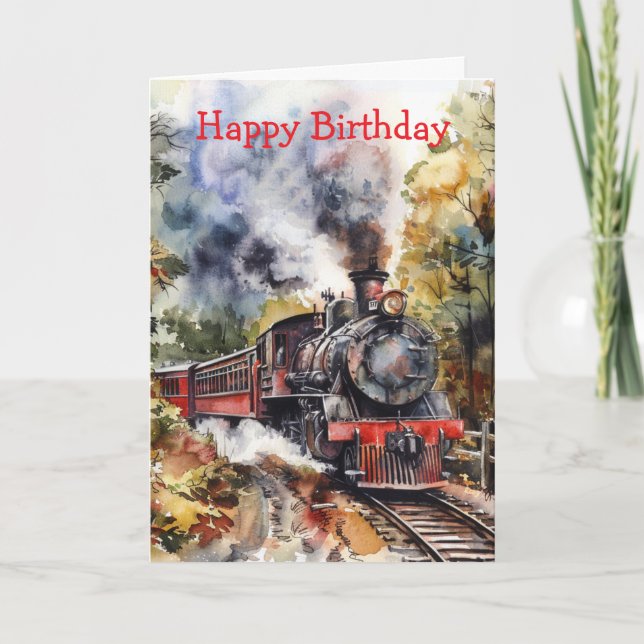 Tarjeta Scenic Landscape with Train (Anverso)