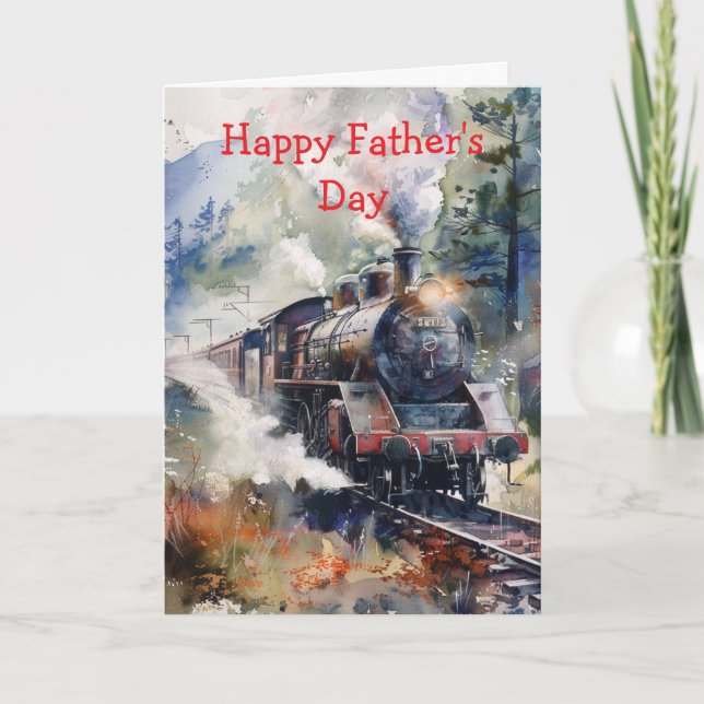 Tarjeta Scenic Landscape with Train (Anverso)