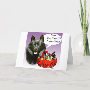 Tarjeta Schipperke Halloween Candy