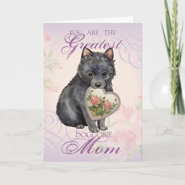 Tarjeta Schipperke Heart Mom (Anverso)
