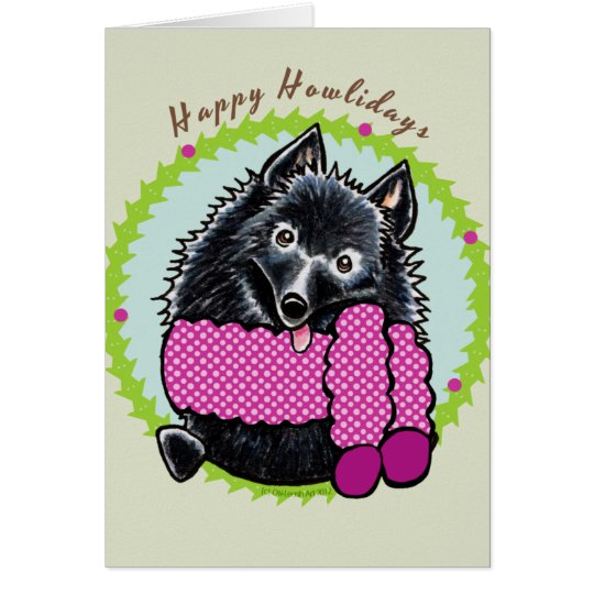 Tarjeta Schipperke Howlidays feliz