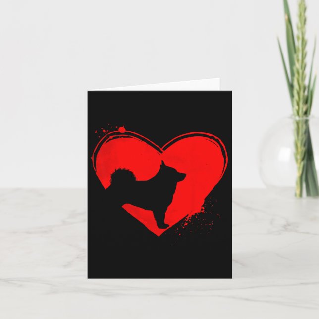 Tarjeta Schipperke Perro Corazón Forma San Valentín Amante (Anverso)