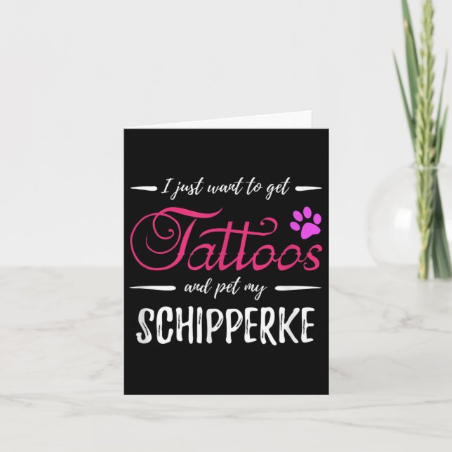 Tarjeta Schipperke Perro Lover Tattoo Divertido Perro Mamá (Anverso)