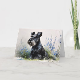 Tarjeta Schnauzer acuarela
