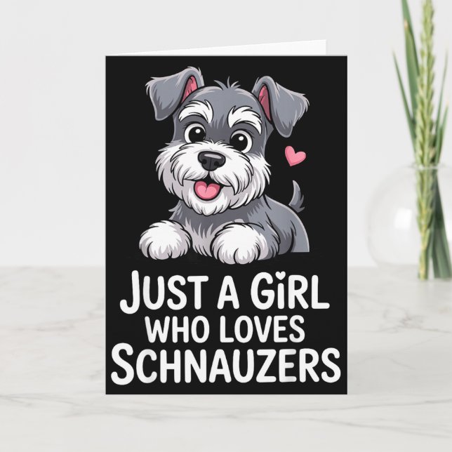 Tarjeta Schnauzer Art For Women Girls Kids Mini Schnauzer  (Anverso)