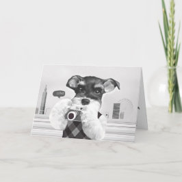 Tarjeta Schnauzer con cámara