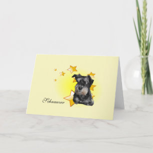 Tarjeta Schnauzer cute Black and Silver es una estrella