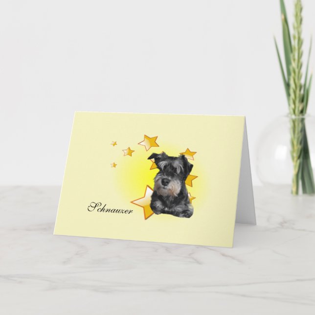 Tarjeta Schnauzer cute Black and Silver es una estrella (Anverso)