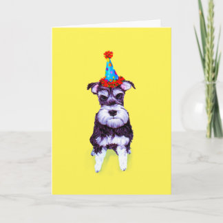 Tarjeta Schnauzer de cumpleaños personalizada