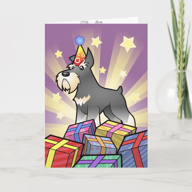 Tarjeta Schnauzer del cumpleaños (Anverso)