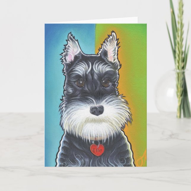 Tarjeta Schnauzer del perro salvaje (Anverso)