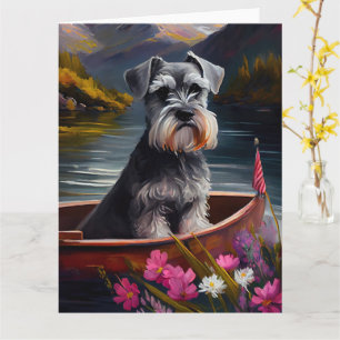 Tarjeta Schnauzer en una paleta: Una aventura escénica