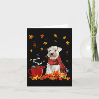 Tarjeta Schnauzer Fall Red Scarf Ototumt Leaf For Dog Love