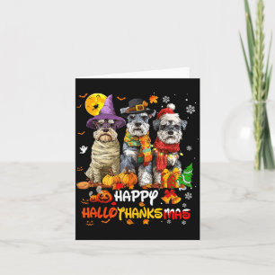 Tarjeta Schnauzer Feliz Hallothanksmas Amante de los Perro