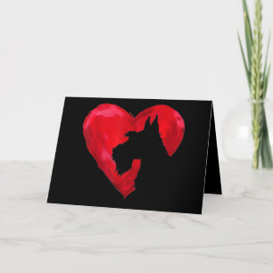 Tarjeta Schnauzer Heart Silhouette Día de San Valentín Dog