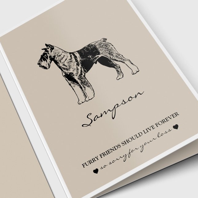 Tarjeta Schnauzer Mascota Loss Dog Lover Simpatía (Pet memorial , sympathy card, pet loss, schnauzer dog dog lover)