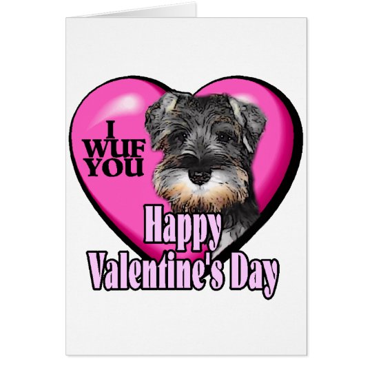 Tarjeta Schnauzer miniatura del el día de San Valentín