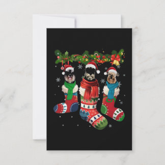Tarjeta Schnauzer Navidades Sock