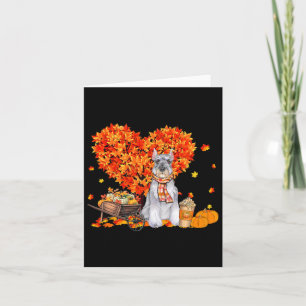 Tarjeta Schnauzer Otumn Tree Fall deja el amor por los per