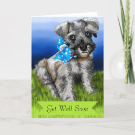 Tarjeta Schnauzer Puppy con una buena relación