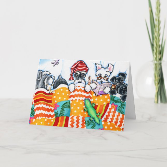 Tarjeta Schnauzers Y Snoozes (Anverso)