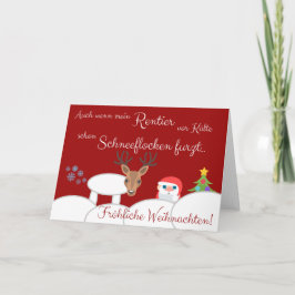 Tarjeta ¡Schneeflocken furzendes Rentier zu Weihnachten!