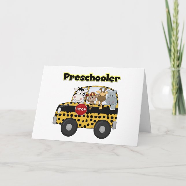 Tarjeta School Bus Preschooler Tshirts and Gifts (Anverso)
