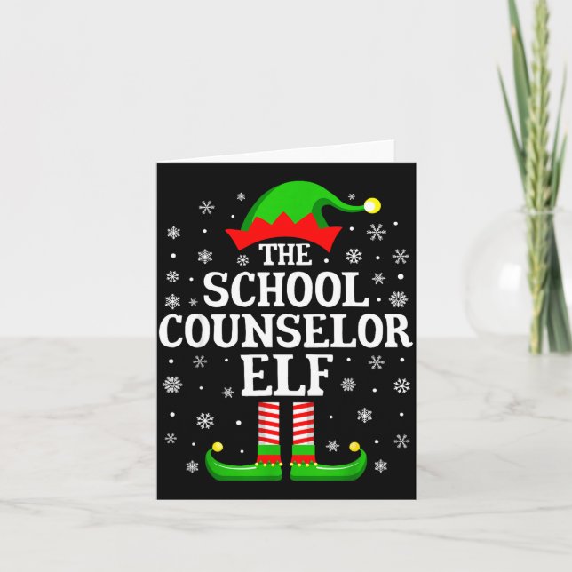 Tarjeta School Counselor Elf Funny Christmas Family Matchi (Anverso)