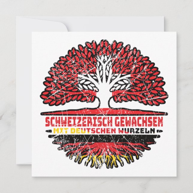 Tarjeta Schweiz Schweizer Deutsch Deutschland Baum Wurzel (Anverso)