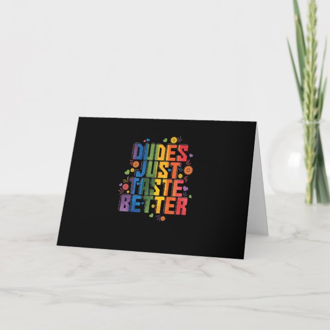 Tarjeta Schwul "Dudes Just Taste Better" (Anverso)