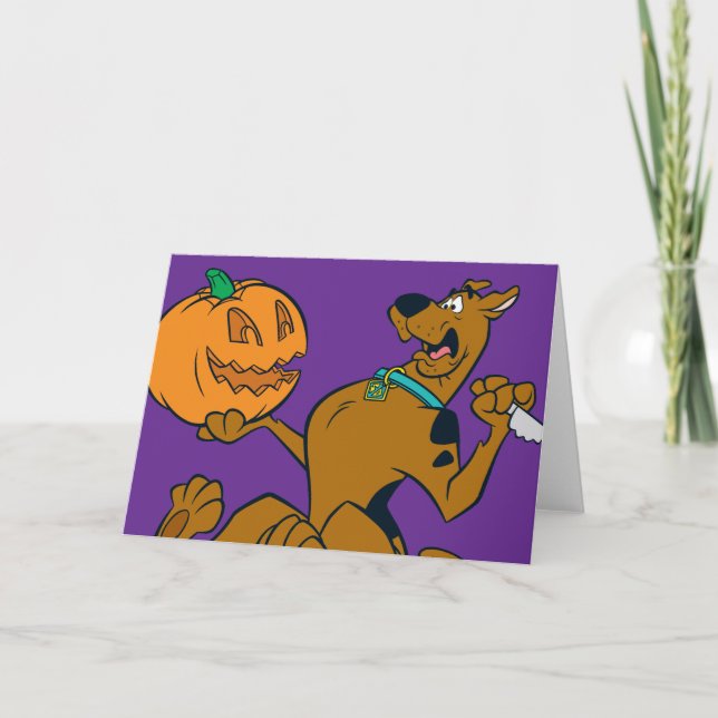 Tarjeta Scooby-Doo que talla la calabaza (Anverso)