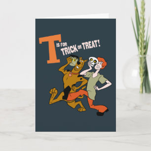 Tarjeta Scooby-Doo   T es para Truco o Tratamiento