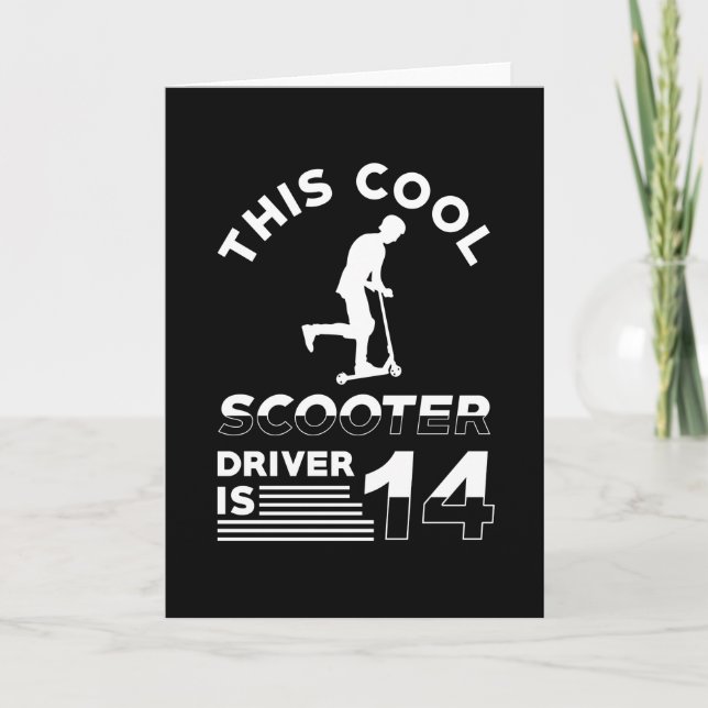 Tarjeta Scooter Birthday 14 Years Old (Anverso)