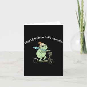 Tarjeta Scooter de rana abuela rara construye personaje