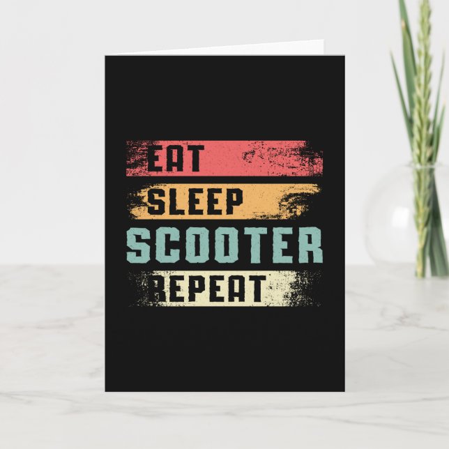 Tarjeta Scooter Driver E-Scooter Escooter Stunt Vintage (Anverso)