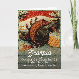 Tarjeta Scorpio, cumpleaños del Rótulo Zodiaco Escorpión